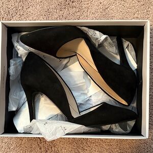 Black Suede D’Orsay Heels